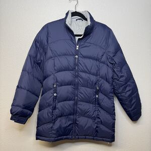 L.L. Bean Women’s S Quilted Goose Down Puffer Jacket Blue Warm Outdoor Coat